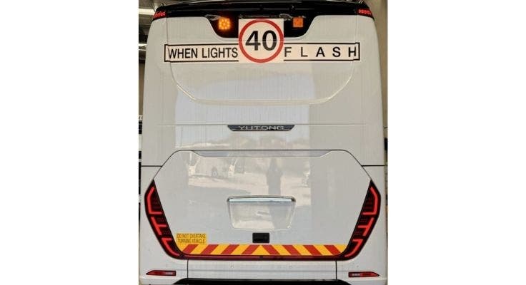 photo of the rear of a school bus